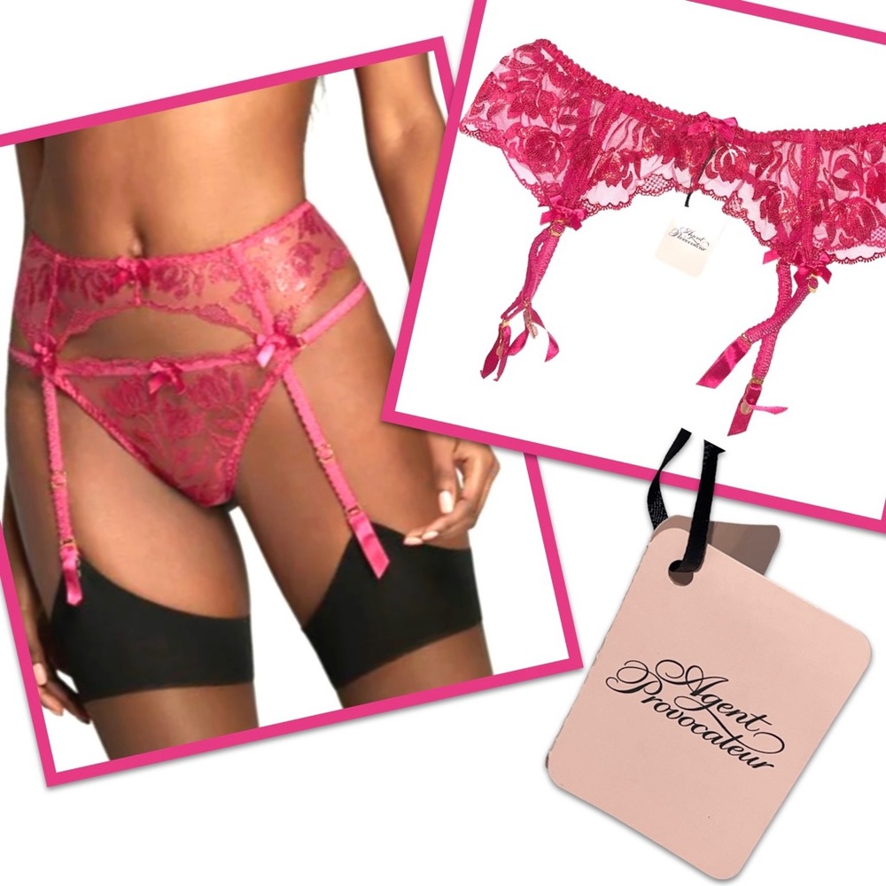 $115 Agent Provocateur sparkle suspender AP6 US 12 L XL Iridescent